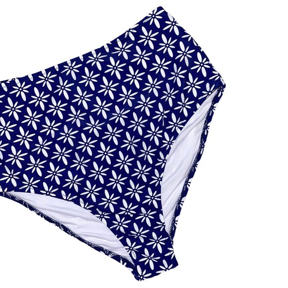 NWT Cupshe High Waist Rise Floral Swimsuit Bikini Tankini Bottoms Womens Large - Picture 3 of 7